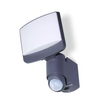 Lutec 7625601345 Lutec - Sunshine Security Light - Charcoal Grey - 5000K - PIR - Moveable Head 2