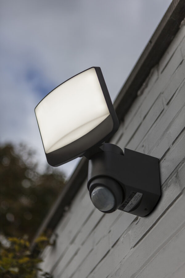 Lutec 7625601345 Lutec - Sunshine Security Light - Charcoal Grey - 5000K - PIR - Moveable Head 3