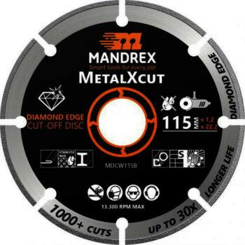 Mandrex MDCW115B Mandrex MetalXcut Diamond Cut-Off Disc 115mm