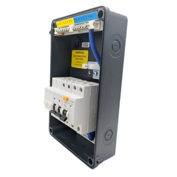 Metal IP65 Garage Consumer Unit with 63A 30mA RCD and 6A & 16A MCBs
