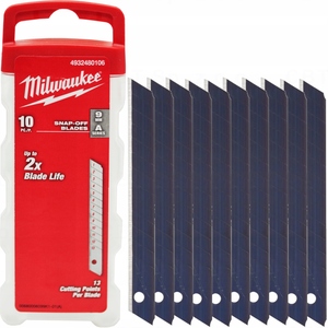 Milwaukee 4932480106 Milwaukee 4932480106 9mm Silver Snap Blade - Pack of 10
