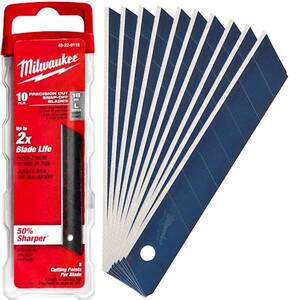 Milwaukee 4932480107 Milwaukee 4932480107 18mm Silver Snap Blade - Pack of 10