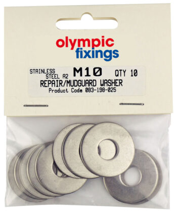 Olympic Fixings 083-198-005 Olympic Fixings Steel Mudguard Washers Hanging Pack - M6 18 mm Diameter - 10 Pcs