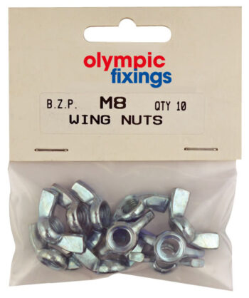 Olympic Fixings 085-196-300 Olympic Fixings Steel Wing Nuts Hanging Pack - M6 - 10 Pcs