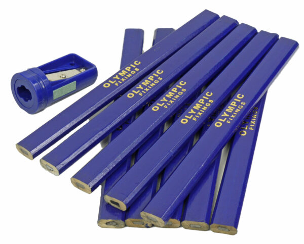 Olympic Fixings 235-600-010 Olympic Fixings Carpenters Pencils (10 Pcs) & Sharpener