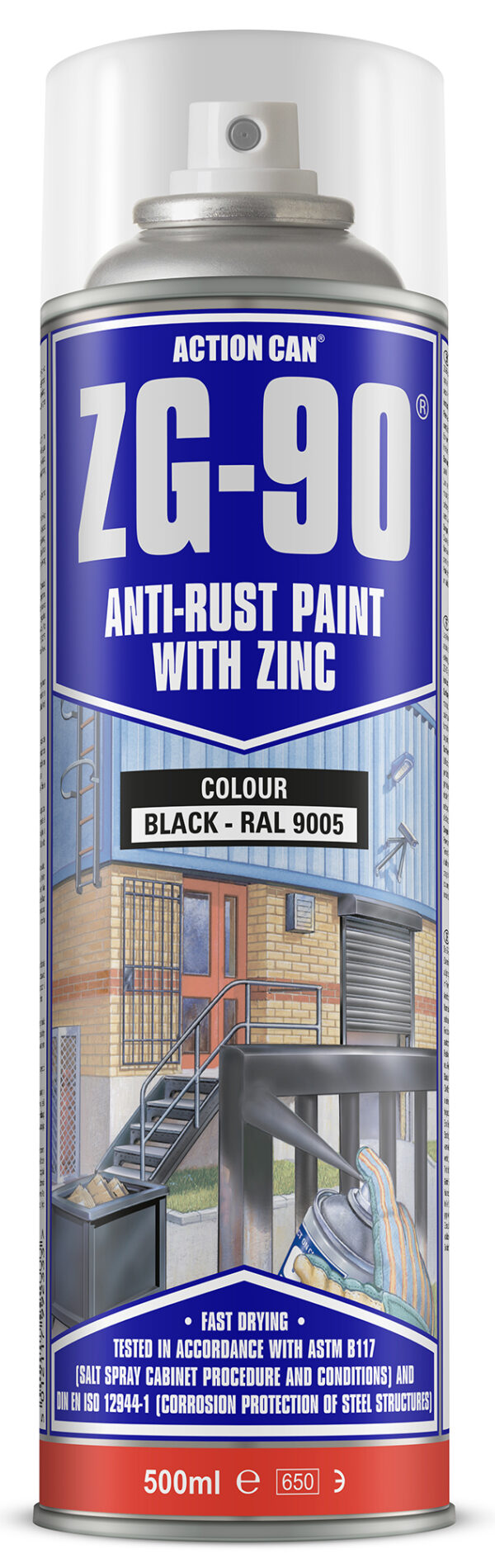Olympic Fixings 237-507-071 Olympic Fixings ZG-90 Anti-Rust Aerosol Paint with Zinc 500 ml - White RAL 9010