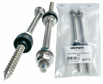 Olympic Fixings 270-100-035 Olympic Fixings A2 Stainless Steel Anchor Bolt - 10x250 mm - 2 Pcs