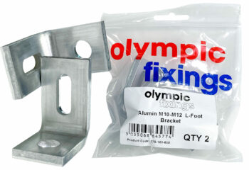 Olympic Fixings 270-100-050 Olympic Fixings Aluminium L-Foot Bracket - M10-M12 - 2 Pcs