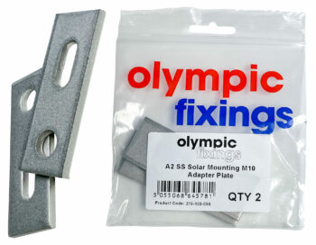 Olympic Fixings 270-100-055 Olympic Fixings A2 Stainless Steel Solar Mount Adapter Plate - M10 - 2 Pcs