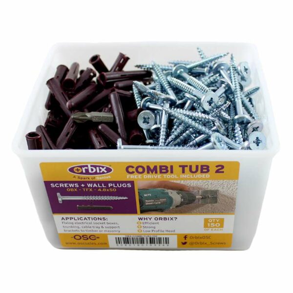 Orbix OBX-COMBI-TUB2 Orbix OBX-COMBI-TUB2 with Brown Wall Plugs and Screws