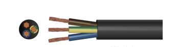Pitacs 3183TRS1.5B/1 3 Core 1.5mm Rubber Flexible 3183TRS / H05RR-F Cable - Cut Length per 1 Meter