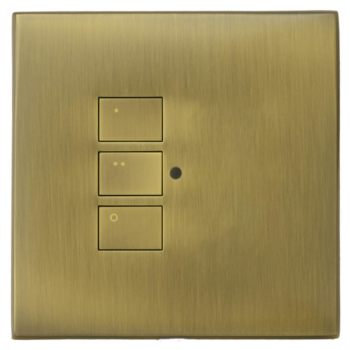 RAKO RP-EOS-30-AB Rako Cover Plate Kit - RP-EOS-30-AB - Antique Brass for EOS Wireless Control Module - Single Gang 3-Button 2