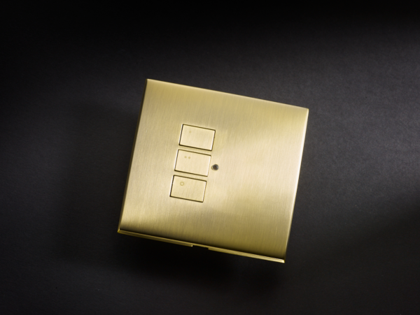 RAKO RP-EOS-30-AB Rako Cover Plate Kit - RP-EOS-30-AB - Antique Brass for EOS Wireless Control Module - Single Gang 3-Button 3