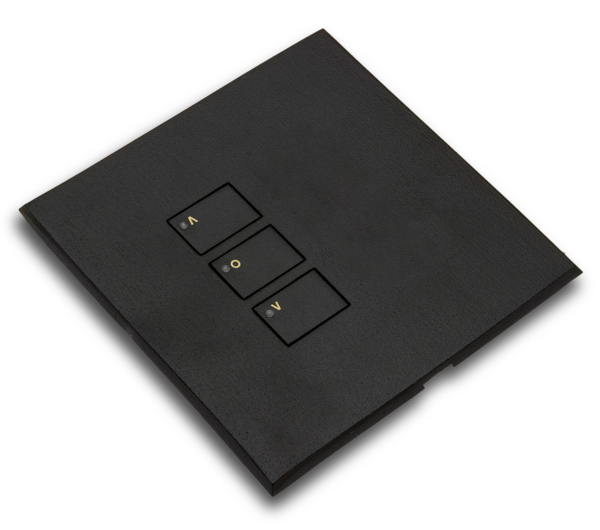 RAKO RP-EOS-30-MB Rako Cover Plate Kit - RP-EOS-30-MB - Matt Black for EOS Wireless Control Module - Single Gang 3-Button 11