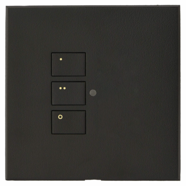 RAKO RP-EOS-30-MB Rako Cover Plate Kit - RP-EOS-30-MB - Matt Black for EOS Wireless Control Module - Single Gang 3-Button 3