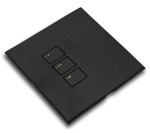 RAKO RP-EOS-30-MB Rako Cover Plate Kit - RP-EOS-30-MB - Matt Black for EOS Wireless Control Module - Single Gang 3-Button 8