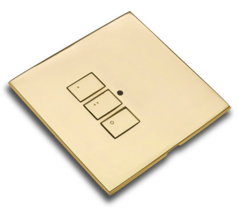 RAKO RP-EOS-30-PB Rako Cover Plate Kit - RP-EOS-30-PB - Polished Brass for EOS Wireless Control Module - 3-Button 1