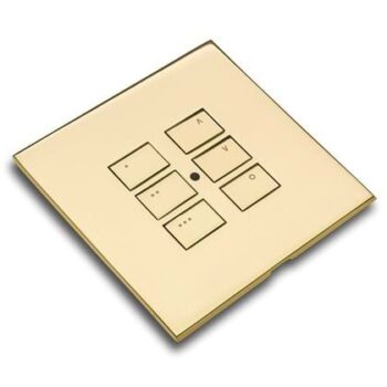 Rako RP-EOS-3131-PB Double Gang 6-Button Polished Brass Cover Plate Kit for EOS Wireless Control Modules