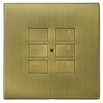 RAKO RP-EOS-60-AB Rako Cover Plate Kit - RP-EOS-60-AB - Antique Brass for EOS Wireless Control Module - 6-Button 2