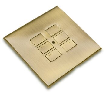 RAKO RP-EOS-60-AB Rako Cover Plate Kit - RP-EOS-60-AB - Antique Brass for EOS Wireless Control Module - 6-Button 1