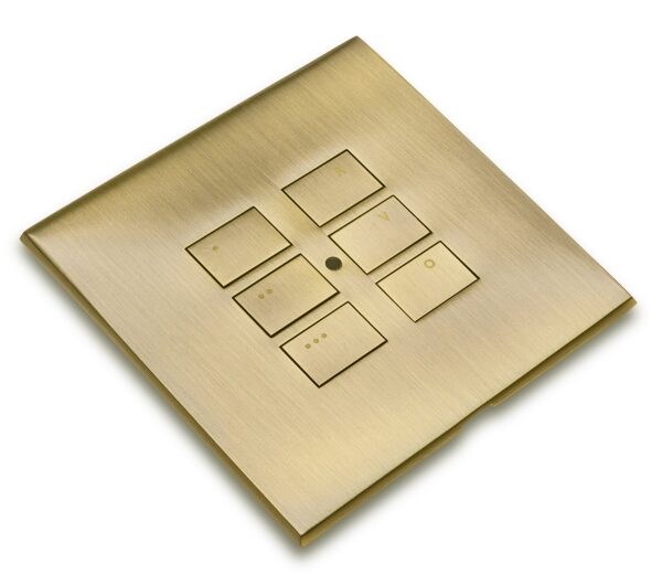 RAKO RP-EOS-60-AB Rako Cover Plate Kit - RP-EOS-60-AB - Antique Brass for EOS Wireless Control Module - 6-Button 1