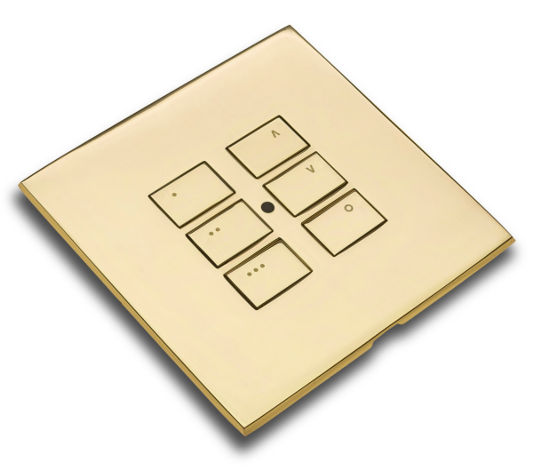 RAKO RP-EOS-60-PB Rako Cover Plate Kit-RP-EOS-60-PB - Polished Brass - Single Gang 6-Button for EOS Wireless Control Module 3