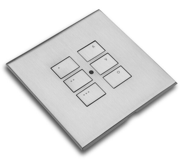 RAKO RP-EOS-60-SC Rako Cover Plate Kit - RP-EOS-60-SC - Satin Chrome for EOS Wireless Control Module - 6-Button 1