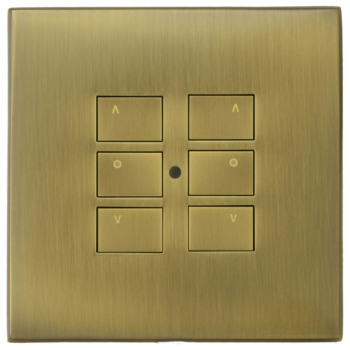 RAKO RP-EOS-61-AB Rako Cover Plate Kit - RP-EOS-61-AB - Antique Brass for EOS Wireless Control Module - Single Gang 6-Button 2
