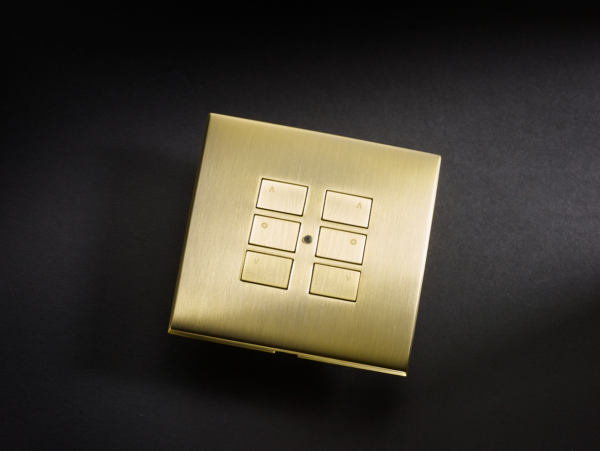 RAKO RP-EOS-61-AB Rako Cover Plate Kit - RP-EOS-61-AB - Antique Brass for EOS Wireless Control Module - Single Gang 6-Button 3