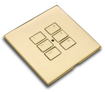 RAKO RP-EOS-61-PB Rako Cover Plate Kit - RP-EOS-61-PB - Polished Brass for EOS Wireless Control Module - Single Gang 6-Button
