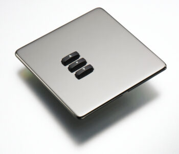 RAKO WLF-030-BN Rako Cover Plate Kit for Classic Wired Control Modules - Single Gang 3-Button - Screwless Flush Mount Crabtree Platinum - Black Nickel