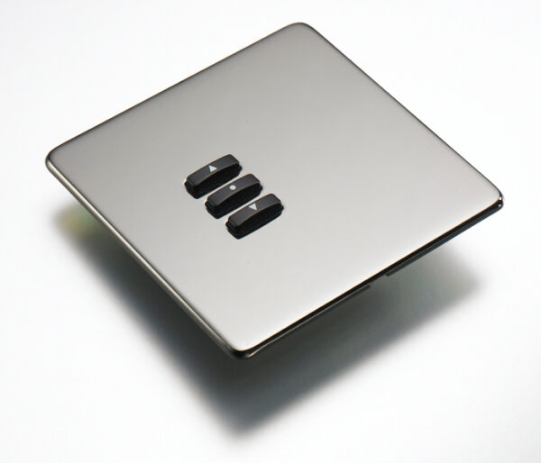 RAKO WLF-030-BN Rako Cover Plate Kit for Classic Wired Control Modules - Single Gang 3-Button - Screwless Flush Mount Crabtree Platinum - Black Nickel