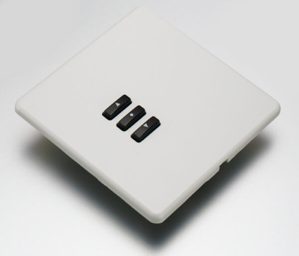 RAKO WLF-030-W Rako Cover Plate Kit for Classic Wired Control Modules - Single Gang 3-Button - Screwless Flush Mount Crabtree Platinum - White ABS