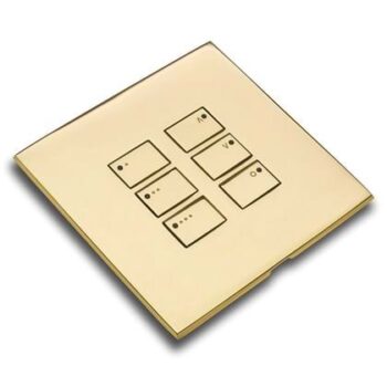 RAKO WP-EOS-3030-PB Rako Cover Plate Kit for EOS Wired Control Modules - Double Gang 6-Button - Two Sets of Scene 1