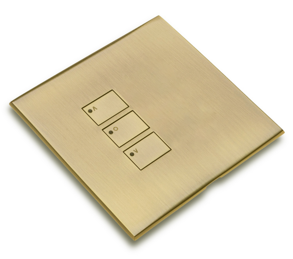 RAKO WP-EOS-31-AB Rako Cover Plate Kit for EOS Wired Control Modules - Single Gang 3-Button - Raise
