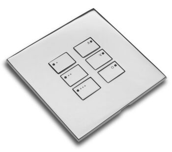 Rako WP-EOS-6-PC Cover Plate Kit, Single Gang, 6-Button, Polished Chrome, Screwless Flush Mount, Compatible with Rako EOS Wired Control Modules.