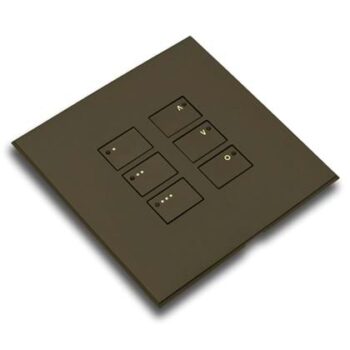 RAKO WP-EOS-61-BM Rako Cover Plate Kit for EOS Wired Control Modules - Single Gang 6-Button - Two Sets of Raise