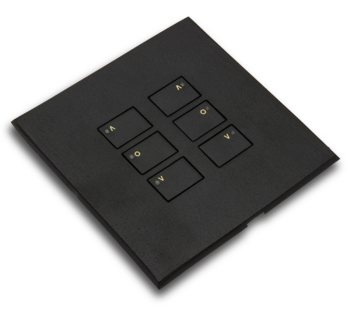 RAKO WP-EOS-61-MB Rako Cover Plate Kit for EOS Wired Control Modules - Single Gang 6-Button - Two Sets of Raise
