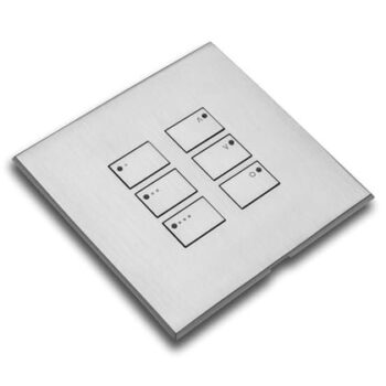 RAKO WP-EOS-6160-SC Rako Cover Plate Kit for EOS Wired Control Modules - Double Gang 12-Button - Two Sets of Raise