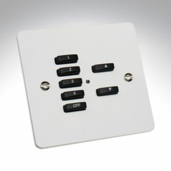 RAKO WVF-070-W Rako Cover Plate Kit for Classic Wired Control Modules - Single Gang 7-Button - Flat Plate Flush/Surface Mounting - White ABS