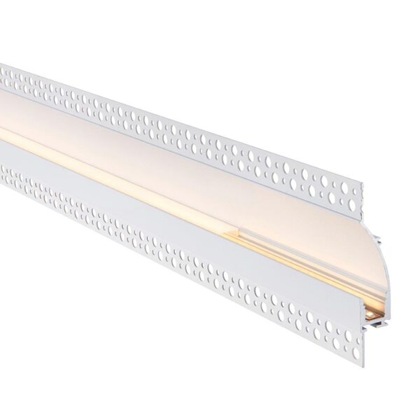 Saxby 102665 Saxby Rigel Wall Flange Plaster-in Aluminium Profile/Extrusion - 2m White 3