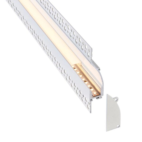 Saxby 102665 Saxby Rigel Wall Flange Plaster-in Aluminium Profile/Extrusion - 2m White 7