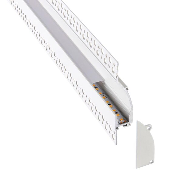 Saxby 102665 Saxby Rigel Wall Flange Plaster-in Aluminium Profile/Extrusion - 2m White 8