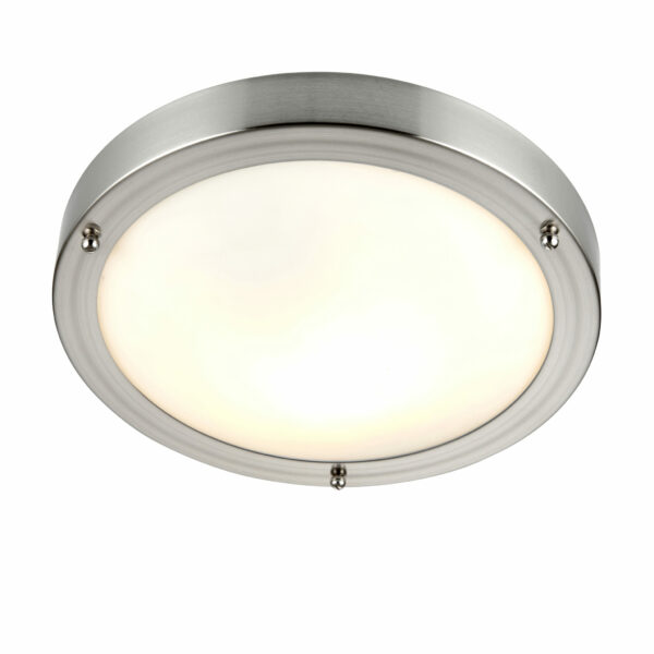 Saxby 12421 Saxby Portico Satin Nickel IP44 40W 1