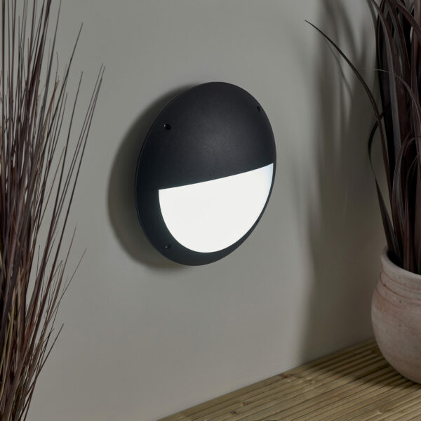 Saxby 55690 Saxby Seran Eyelid IP65 12W - Matt Black Textured & Opal Pc 4