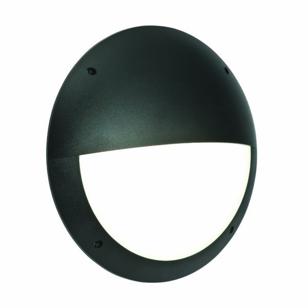 Saxby 55690 Saxby Seran Eyelid IP65 12W - Matt Black Textured & Opal Pc 1