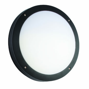 Saxby 61646 Saxby Luik Plain Casing IP65 18W - Textured Black Paint & Opal Pc 1
