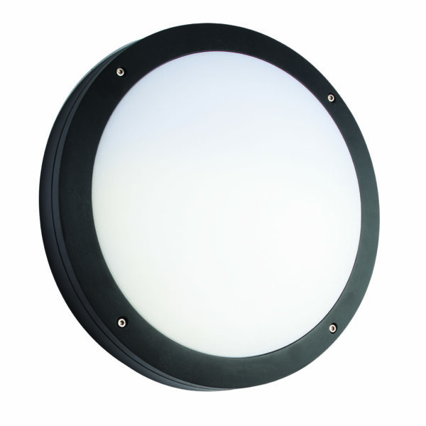 Saxby 61646 Saxby Luik Plain Casing IP65 18W - Textured Black Paint & Opal Pc 1