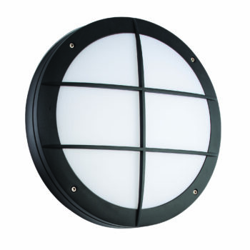 Saxby 61650 Saxby Luik Grill Casing IP65 18W - Textured Black Paint & Opal Pc 2