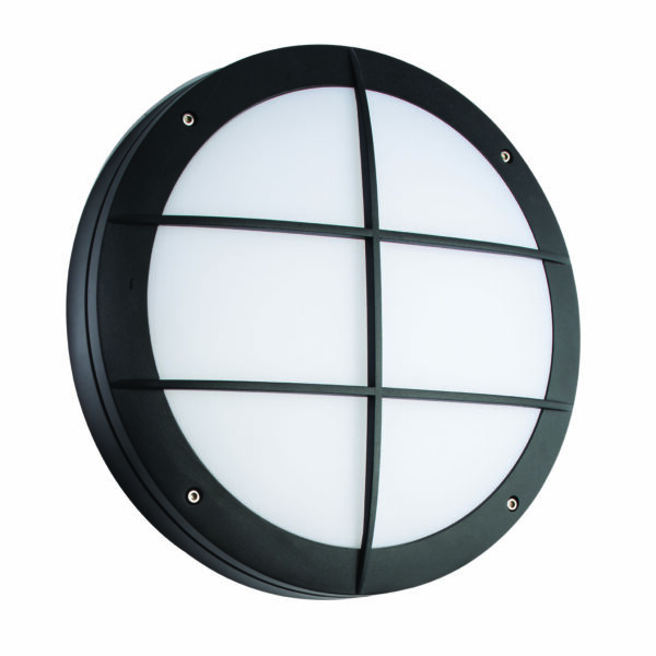 Saxby 61650 Saxby Luik Grill Casing IP65 18W - Textured Black Paint & Opal Pc 2